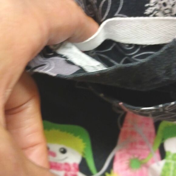 LANDAU Scrub Top, Size Extra Large (1X) "Let It Snow" Black, Short Sleeved - Picture 5 of 12